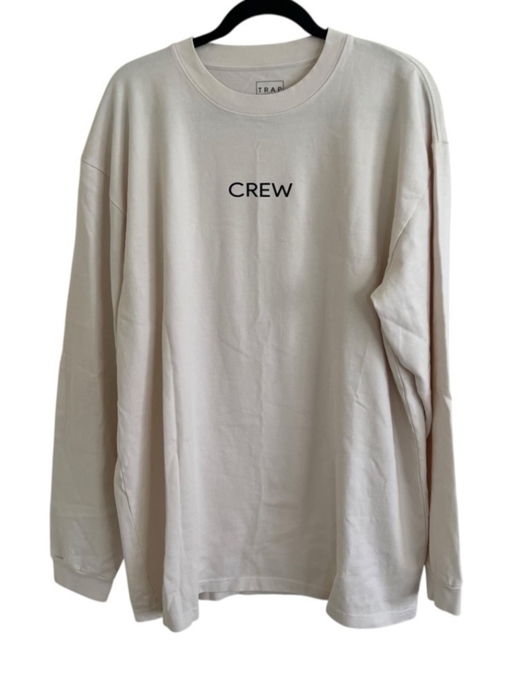 Trap Heals Signature Crew Box Logo Long Sleeve in Bone White XL